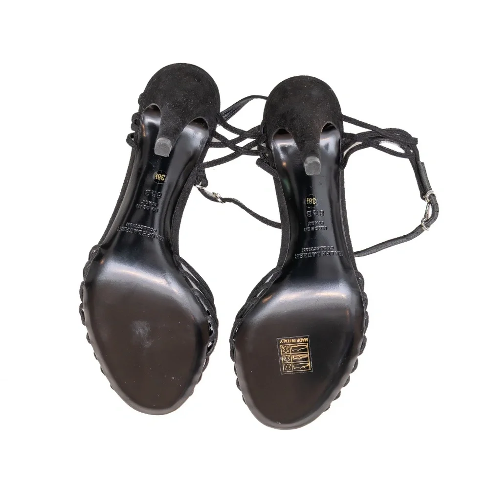 Ralph Lauren‎ Collection Purple Label Black Velvet Beaded Heels | Size US 8.5B